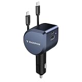 RAMPOW 100W車 充電器 シガーソケット 巻き取り式充電器 【4台同時に充電可能】しがーソケット usb 急速充電 カーチャージャー スマホホルダー 車 対応 車載充電器 カー用品 車 収納 便利グッズ ハイエース ジムニー アクセサリー iPhone 14 15 16 Pixel 9a Aquos Wish4 Sense9 iPad AirPods 対応