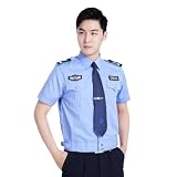 [Uccellino] 警察官 コスプレ ポリス シャツ 男性 メンズ ハロウィン 警官 お巡りさん (半袖, L)