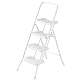モダンデコ 踏み台 脚立 ステップスツール 折りたたみ (4段タイプ, オフホワイト)