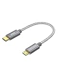 CableCreation ショートUSB C - Micro USBケーブル 0.65フィート 2本パック OTG Type C to Micro USB MacBook Pro Air Galaxy S22 S21 Pixel 5など用 0.2M スペースグレー