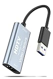 【2025新登場 l キャプチャーボード】 USB3.0 & HDMI 変換アダプタ HD画質録画 HD1080P/4Kパススルー機能 HDMI ビデオキャプチャー ゲーム/ビデオ/ライブ配信用キャプチャー ボード 電源不要 小型軽量 低遅延 Switch/PS/Xbox用サポート Win 7/8/10 Linux OBS Potplayer YouTube対応 日本語取扱説明書付き