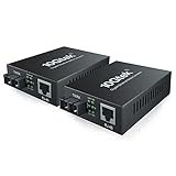 ipolex ギガビットイーサネットメディアコンバーター マルチモードSC SFPファイバーモジュール内蔵 1310nm MMFデュプレックス 最大2km デュアルSCファイバーから10/100/1000Base-TX (UTP/STP/Cat5e/Cat6 RJ45) 2個入り