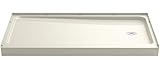 Sterling 72181120-96 Series 7128 Ensemble Shower Base with Right-Hand Drain, 60 x 32-Inch, Biscuit [