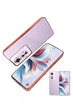 叶kanae カナエ OPPO Reno11 A クリアケース CPH2603 ケース カバー サイドメッキ加工 クリア ケース ローズ×クリア 1個入り