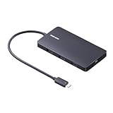 イーサプライ ドッキングステーション HDMI2つ 2画面出力対応 4K/60Hz対応 USB-C接続 USB PD100W スマートPD対応 カードリーダー L型アダプタ ケーブル長20cm EZ4-HUBCP24BK