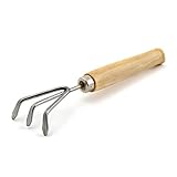 Toil in the Soil Hand Held Mini Rake - Ash Handled Stainless Steel Tillers [並行輸入品]