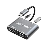 日本の中小企業 iphone15/16シリーズ対応 ドッキングステーション アダプター 2-in-1 USB-C Type-c to HDMI ＆ VGA ハブ MacBook Pro/Chromebook Pixel/Dell XPS 13/Yoga 910/Galaxy S9/ スマホ テレビに映す テレビ 接続 ケーブル uc0701 (4in1 1個)