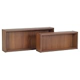 arne 壁掛け棚 ウォールラック シェルフ 大小同色2個セット 薄型 WallBoxSeven Etype ブラウン