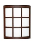 Besa Lighting 108-WA-BA 1X60W E12 Moto 13 Grid Outdoor Lighting Fixture with White Acrylic Glass, Br