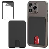 スマホスタンド カードケース 粘着式 スマホ背面スタンド シリカゲル 手帳型 カードポケット カード入れ 背面カード収納 カードホルダー iPhoneカードケース 薄型 軽量 折り畳み式 粘着型 持ち歩き便利 Android 全機種対応 ホルダー ICカード カード入れ 落下防止 シリカゲル 滑り止め（ブラック）