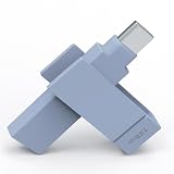 PioData 128GB Apple MFi認証 2イン1 USB Type-A & Type-C フラッシュドライブ iPhone iPad コンピューター用 Morandi Blue 外部バックアップと写真ストレージ