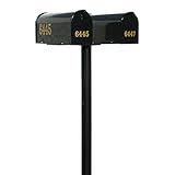 The Hanford Twin Mailbox Post System with 2 E1 Mailboxes and Mounting Bracket [並行輸入品]