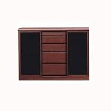 大川家具 関家具 キャビネット サリナ 120cm幅 奥行40cm ガラス扉 ブラウン 162195