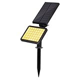T-SUN 48LEDソーラーライト ガーデンライト 電球色 スポットライト 省エネ 屋外照明 ソーラー充電式 防雨 アウトドアー 玄関先 芝生 庭 ガーデン 車道 階段
