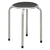 ホームスタッキングスツール ( 丸椅子 ) 高さ44cm 合成皮革 スチール パイプイス 業務用 スリム コンパクト 軽量 完成品 NK-055