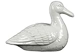 Urban Trends Collection 32639 4 Piece Ceramic Gloss White Sitting Goose Figurine, 10.50 x 4.75 x 7.0