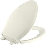 KOHLER K-4636-96 Cachet Quiet-Close with Grip-Tight Bumpers Elongated Toilet Seat, Biscuit [並行輸入品]
