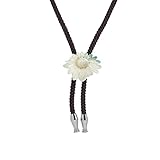 マーガレット ループタイ 夜光貝 茶色紐