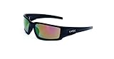 UVEX by Honeywell S2944 Hyper Shock Series Safety Eyewear with Matte Black Frame, Red Mirror Lens an