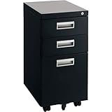 ポイント10倍　省スペース コンパクトワゴン  奥行45ｃｍの平デスクにぴったり　スリム幅300 ブラック WD-3LP-BK　