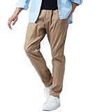 [エムアールユー] ストレッチパンツ メンズ チノパン ロングパンツ 接触冷感 ストレッチ 吸汗速乾 軽量 ゆったり ベージュ L