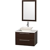 WyndhamコレクションAmare 24を72インチシングル洗面化粧台でエスプレッソwithミラー 30 Inch ブラウン WCR410030ESWHD28BN 1