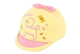 【SEBLES】ベビー 赤ちゃん 帽子 キャップ リボン 丸 子ども 子供 コットン 綿 犬 ワッペン マスコット 春 夏 秋 女の子 男の子 ユニセックス 可愛い(イエロー,46cm)