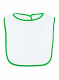 Rabbit Skins 1003 Infant Terry Snap Bib - WHITE/KELLY - One Size by Rabbit Skins [並行輸入品]