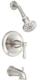 Danze D501015BNT Eastham Single Handle Tub and Shower Trim Kit with Efficient Flow Showerhead, Brush