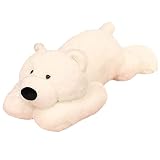 Hronsa 加重ぬいぐるみ 19.75インチ 3ポンド 重みのあるクマのぬいぐるみ かわいい白くま ぬいぐるみ 枕 大人 男の子 女の子
