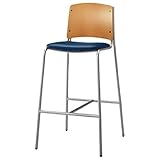 オリバー ダイニング ハイカウンターチェア スチール ビニールレザー張り ナチュラル×ネイビー (S・CS-4145・NB・ST+AL-04X)