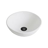 Kraus KCV-341-ORB Modern Elavo Ceramic Small Round Vessel Bathroom Sink with Pop Up Drain, Oil Rubbe