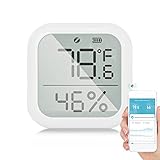 Irishom スマート湿度計温度計屋内温度および湿度センサー（アプリコントロール付き）大型LCDディスプレイホームリモートモニターデータロ