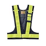 多機能LEDベスト 多機能LEDベスト-KY-BL (メッシュ部：紺・反射部：黄・LED発光色：赤)【代引不可】