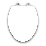 TopseatアートのAcryl細長いトイレシートW / Slow Close Chromedメタルヒンジ、木製、ホワイト