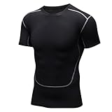 [Caqnni] 夏用インナー 半袖 メンズ トレーニングウェア 通気速乾 水陸両用 アンダーシャツ クルーネック 薄手 コンプレッション