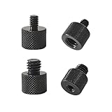 [FineGood] カメラネジ変換アダプター 3/8"オス-1/4"メス 1/4"オス-3/8"メス 4個セット ブラック アルミニウム合金 三脚 ヘッド 延長アーム スタンド アクセサー 連結固定ネジアダプター 撮影補助ツール