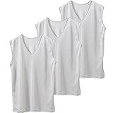 [白鷺ニット] 3枚組 爆速乾 メッシュ サーフ Vネック シャツ ノースリーブ メンズ 春夏 吸汗速乾 L0902C-E (LL, グレー3枚)