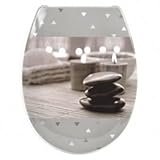 EvidecoバスルームPrinted Duroplast Oval Toilet Seat Zen Garden 17 " L x 14.6 " W
