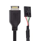 xiwai USB 3.1 フロントパネルヘッダー オス Type-E ホストアダプター USB 2.0 4ピン マザーボード IDC ハウジング ラッチデバイス延長ケーブルコード 30cm