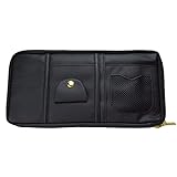 KOYOKOMA サンバイザー ポケット 大容量 収納 車用 多機能ポケット 収納ホルダー サングラス カード ETCカード 取付簡単 サンシェード 小物収納 車内収納 （ブラック）