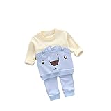Pojour 春 1-4歳女の子向き 可愛いパジャマ 上下2セット キッズ 通気 綿 ブルー（100cm）