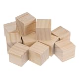 uxcell ウッドブロック 工作用 4 cm 未仕上げ 木製キューブ パイン材 スクエアブロック DIYクラフトプロジェクト用 12個