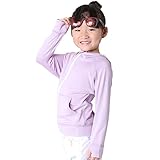 [HEAZEL] ヘーゼル キッズ ラッシュガード パーカー フード UVカット ジップ 長袖 水着 男の子 女の子 UPF50+ 杢ラベンダー 140サイズ