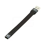 cablecc USB 3.1 Type C メス - USB3.0 Type A オス フラットスリム FPC 10Gbps データケーブル 13cm ノートパソコン&携帯電話用