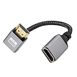 KKM-ラブショー0.15m 0.3m 0.5m短いHDMI ケーブル，4k /1080PHDMI 延長ケーブル, HDMI 1.4オス-メス 90度L字型左右向きHDMI 延長ケーブル 高速HDMI変換60Hz HDMI 1.4ケーブル (4K下L,メス-オス., 0.2m)