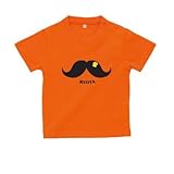 BabyChips 髭とひよこ(名入れ半袖ベビーTシャツ) 100 オレンジ