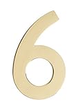 Architectural Mailboxes 3582PB-6 4 in. Brass Floating House Number 6 Polished Brass [並行輸入品]