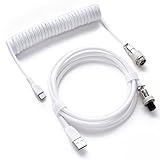 [SCIOLTO(ショルト] 魅せるUSBケーブル コイルケーブル [USB-A - USB-C] 有線 メカニカルキーボード ゲーミングキーボード カスタムケーブル TYPE-C (ホワイト)