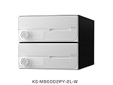【KS-MB6002PU-3L-W】　ナスタ　ポスト　W280×H120／前入前出／屋内タイプ　戸数3　静音大型ダイヤル錠　ホワイト
